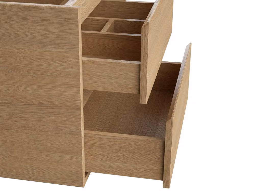 MILIPAM Vente-unique Suspended Vanity Unit in Light Oak Veneer, W/D/H: 60 x 45 x 50 cm – 3