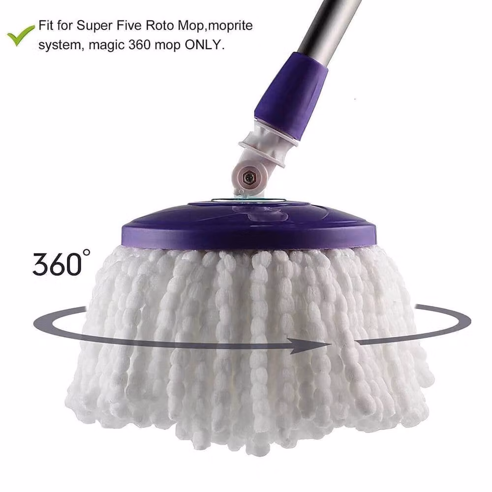 FLAVORA 8 Pack Replacement Round Mop Heads in White – 3