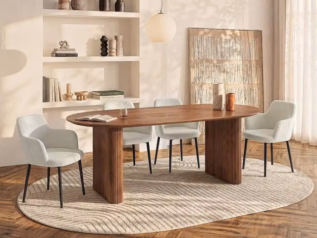 Vente-unique Balimela Mango Wood Dining Table in Walnut Brown with 8 Place Settings – 1