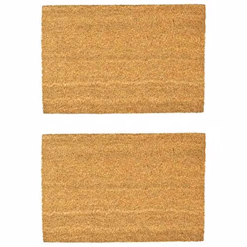 Nicola Spring Classic Coir Door Mats, Pack of 2, Brown, W: 90 cm, D: 60 cm – 1