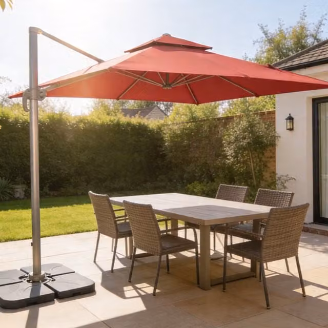 Shatchi Red Parasol Umbrella, H 195 cm, W 32 cm