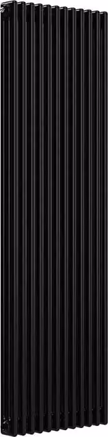 Lux Heat Vertical Column Radiator in Black, H: 180 cm, W: 56 cm