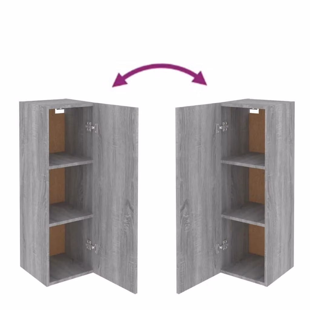 Berkfield Home Grey Sonoma TV Cabinet in Engineered Wood W/D/H: 30.5 x 30 x 90 cm – 3