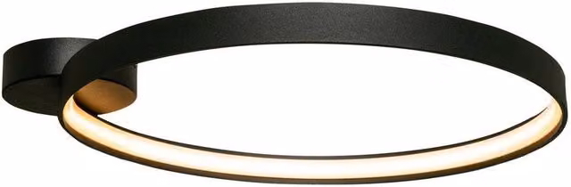 Netlighting Circle Integrated LED Semi Flush Ceiling Light in Matt Black, 5520lm, 3000K Warm White – 2