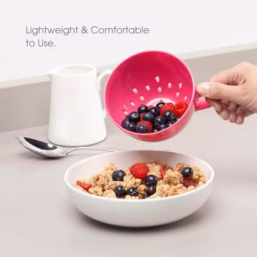 Zeal Melamine Berry Colander with Handles, Pink, Diameter: 10 cm – 3