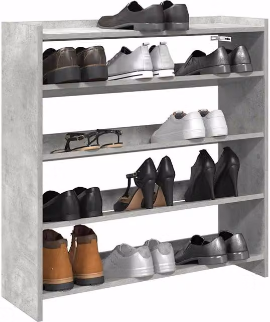 Berkfield Home Shoe Rack in Concrete Grey, W/D/H: 80 x 25 x 81 cm – 1