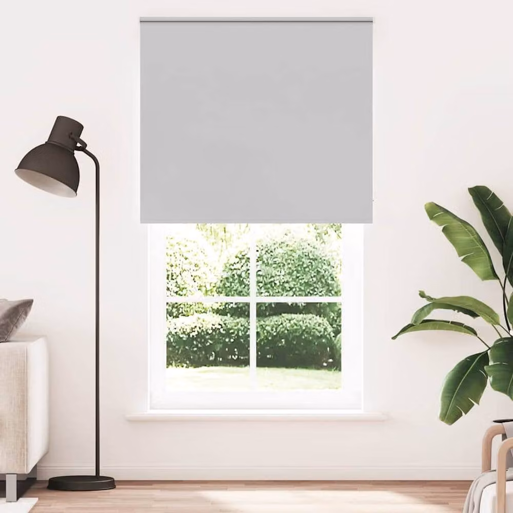 Berkfield Home Blackout Roller Blind in Light Grey, W: 90 cm, H: 230 cm – 1