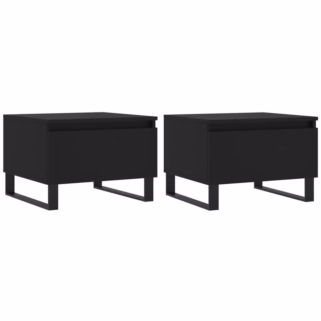 Berkfield Home Set of 2 Black Modern Nested Coffee Tables, W/D/H: 50 x 46 x 35 cm – 2
