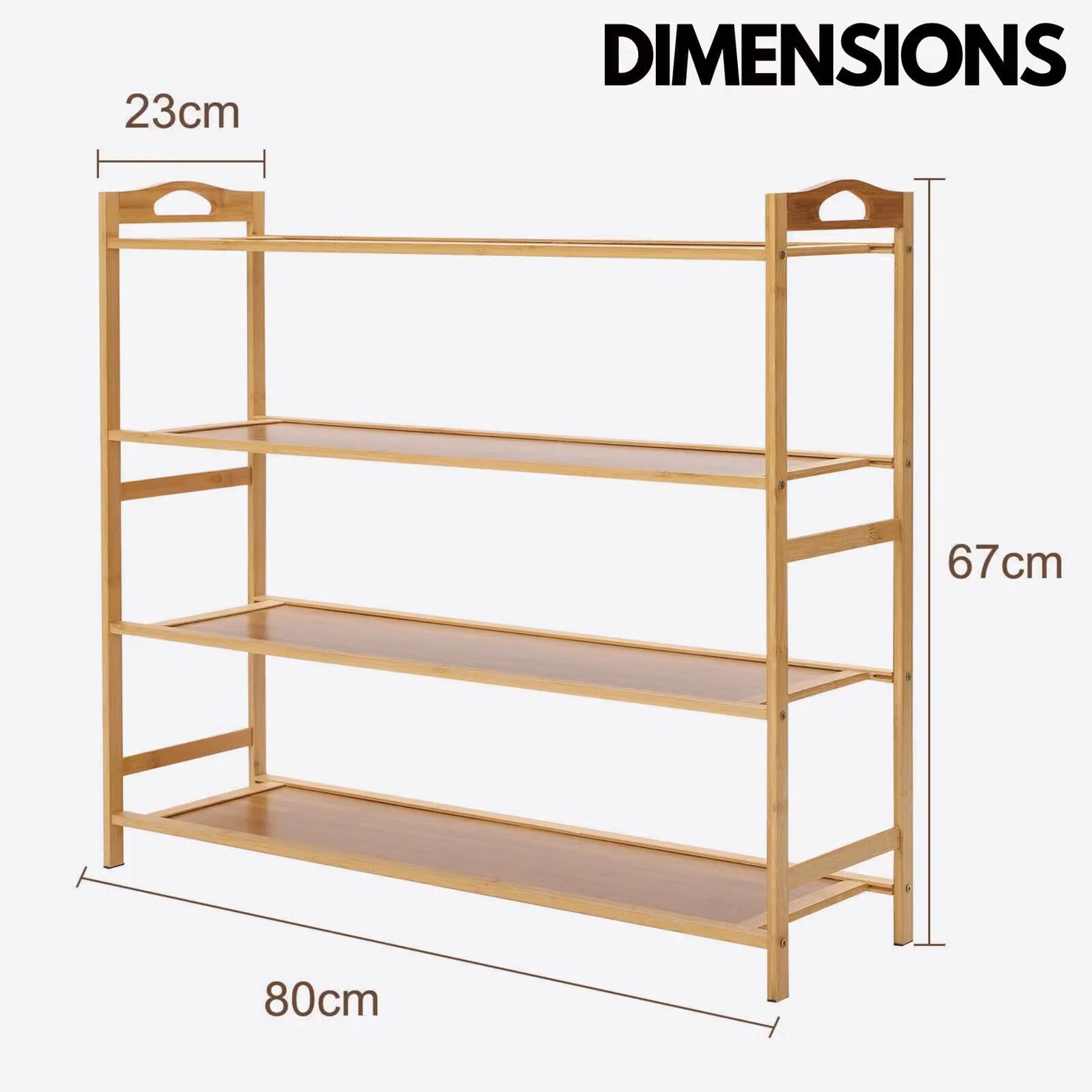Rafaelo Mobilia 4 Tier Bamboo Shoe Rack in Brown – 2