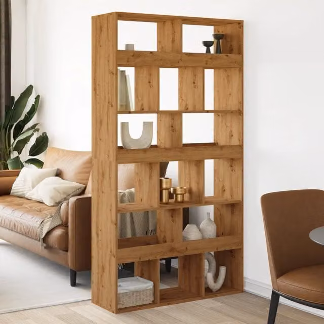 Berkfield Home Artisan Oak Room Divider in Brown, W/D/H: 100 x 33 x 187.5 cm