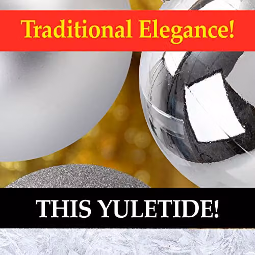 VFM e-Store Silver Round Christmas Baubles, Pack of 3, Diameter: 12 cm – 7