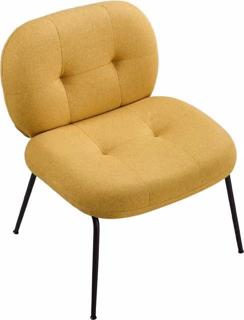 Livingandhome Modern Yellow Fabric Upholstered Lounge Chair with Armrests