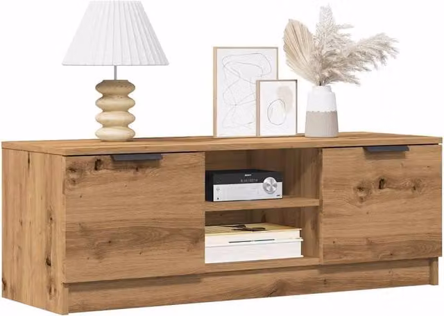 Berkfield Home Artisan Oak TV Cabinet in Brown, W: 102 cm, D: 36.5 cm, H: 36.5 cm – 1