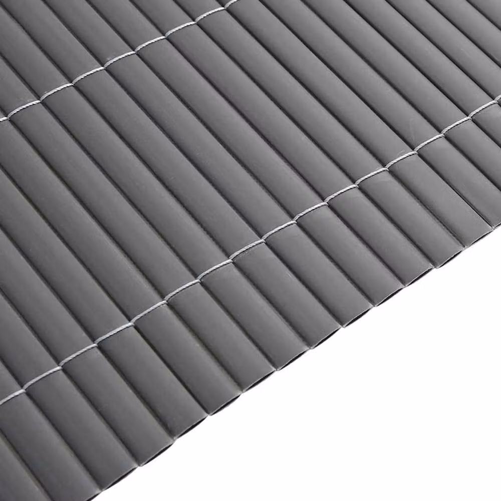 Berkfield Home Durable Double-Sided Grey PVC Garden Fence Strip, H: 180 cm, W: 5 m – 5