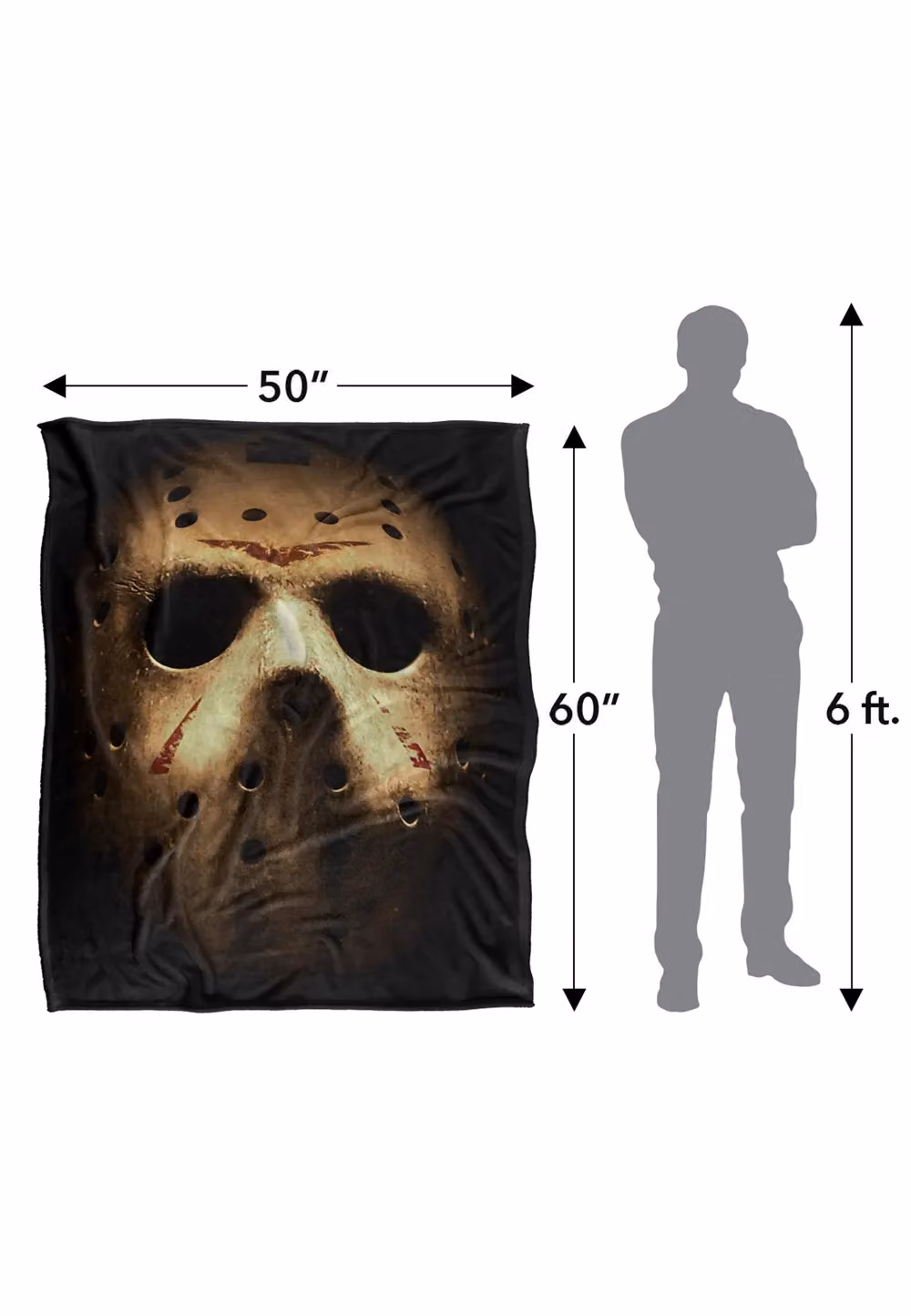 Warner Brothers Friday The 13th Silky Touch Super Soft Throw Blanket, White, W: 152 cm, D: 127 cm – 3