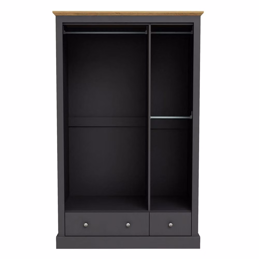 Wyld Haus Ardee 3 Door 2 Drawer Wardrobe in Dark Grey and Natural Oak – 3