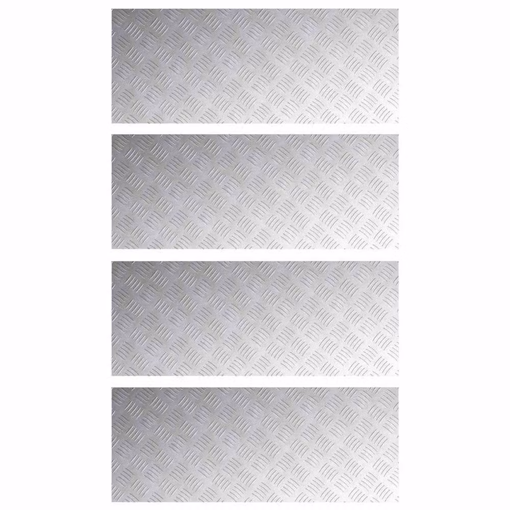 Berkfield Home Modern Anti-Slip Aluminum Checker Plates, Grey, W/D/H: 100 x 40 x 0.3 cm, 4 Pieces – 3