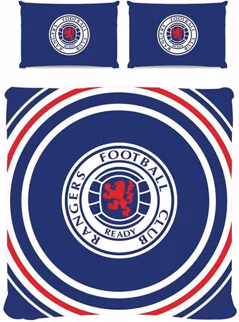 Rangers FC Reversible Pulse Duvet Cover and Pillowcase Set in Blue, W/D/H: 140 x 200 cm and 90 x 190 cm