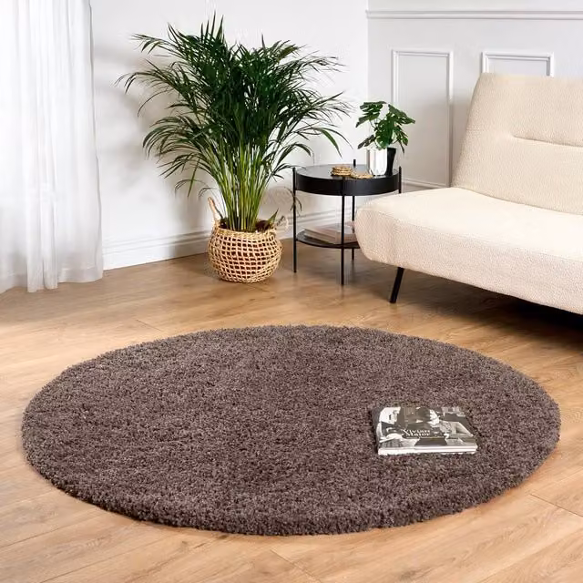 Bravich LTD Shaggy Round Area Rug in Beige, Diameter: 150 cm – 1