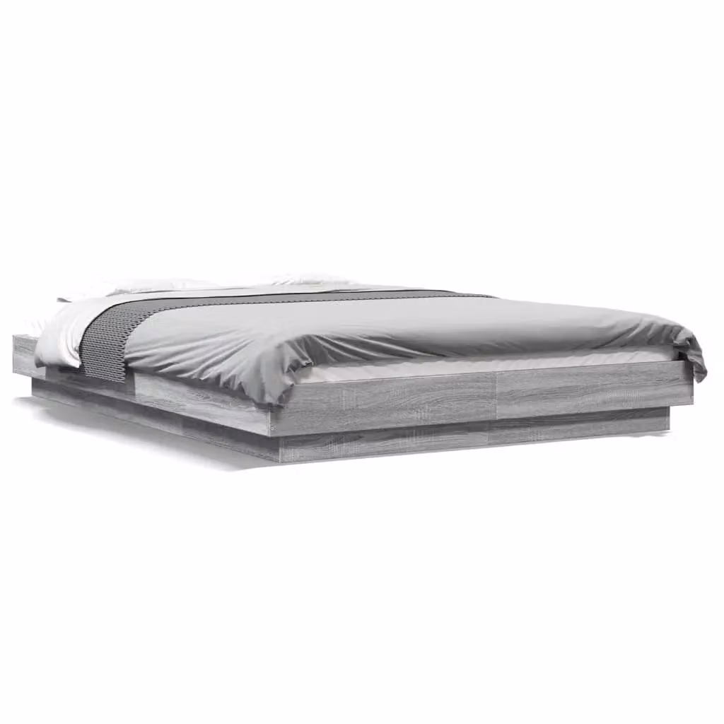 Berkfield Home Bed Frame in Grey Sonoma, W: 140 cm, D: 190 cm – 2