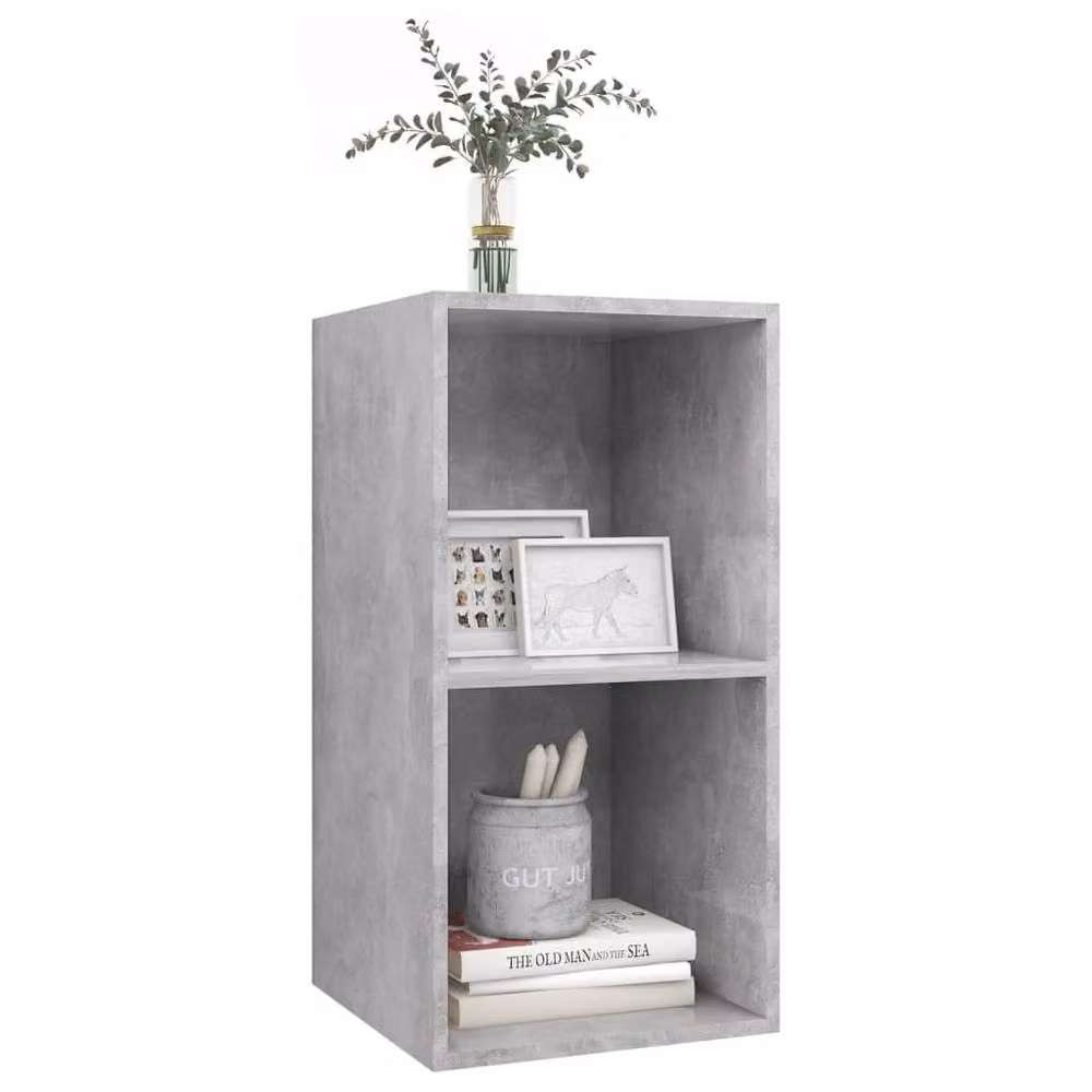 Berkfield Home Wall-mounted TV Cabinet in Concrete Grey, W/D/H: 37 x 37 x 72 cm – 2