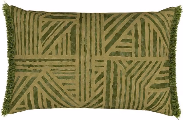 Harlequin Graphic Rectangular Cotton Cushion, Green, W: 60 cm, H: 40 cm, D: 40 cm