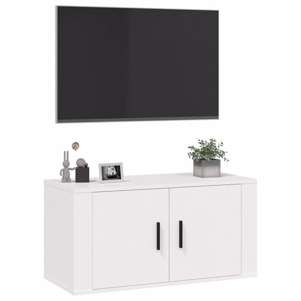 Berkfield Home Wall Mounted TV Cabinet in White, W/D/H: 80 x 34.5 x 40 cm – 2