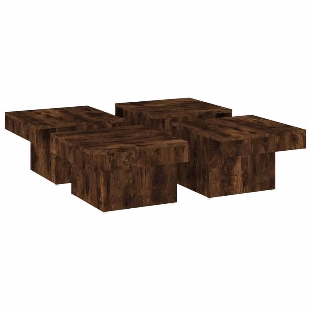 Berkfield Home Smoked Oak Coffee Table in Brown, W/D/H: 90 x 90 x 28 cm – 4