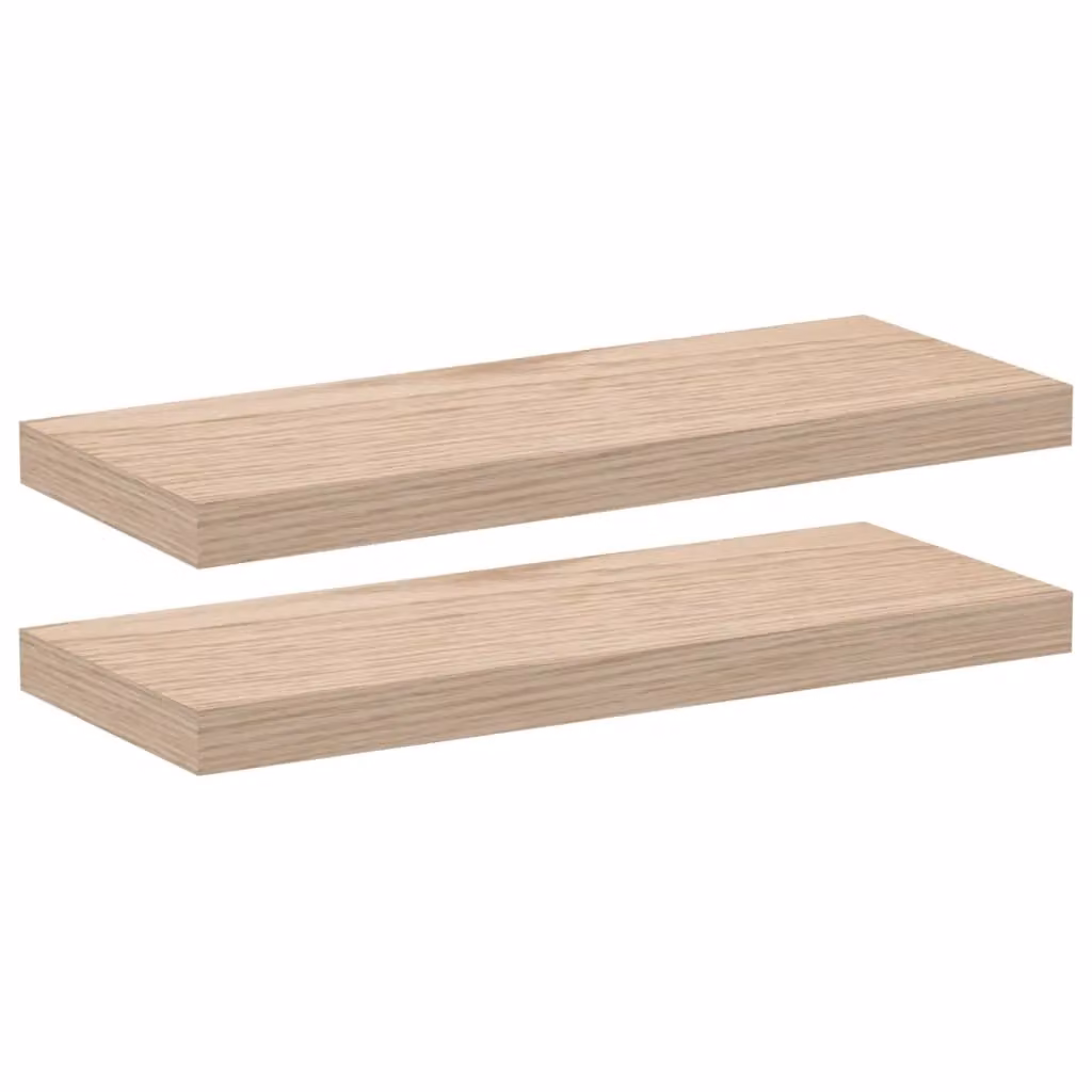 Berkfield Home Floating Shelves, 2 Piece Brown Engineered Wood Set, W: 60 cm, D: 23.5 cm, H: 4 cm – 2