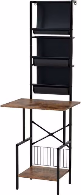 Kelvenix Industrial Brown Wood Record Player Stand and Media Storage Shelf – 1