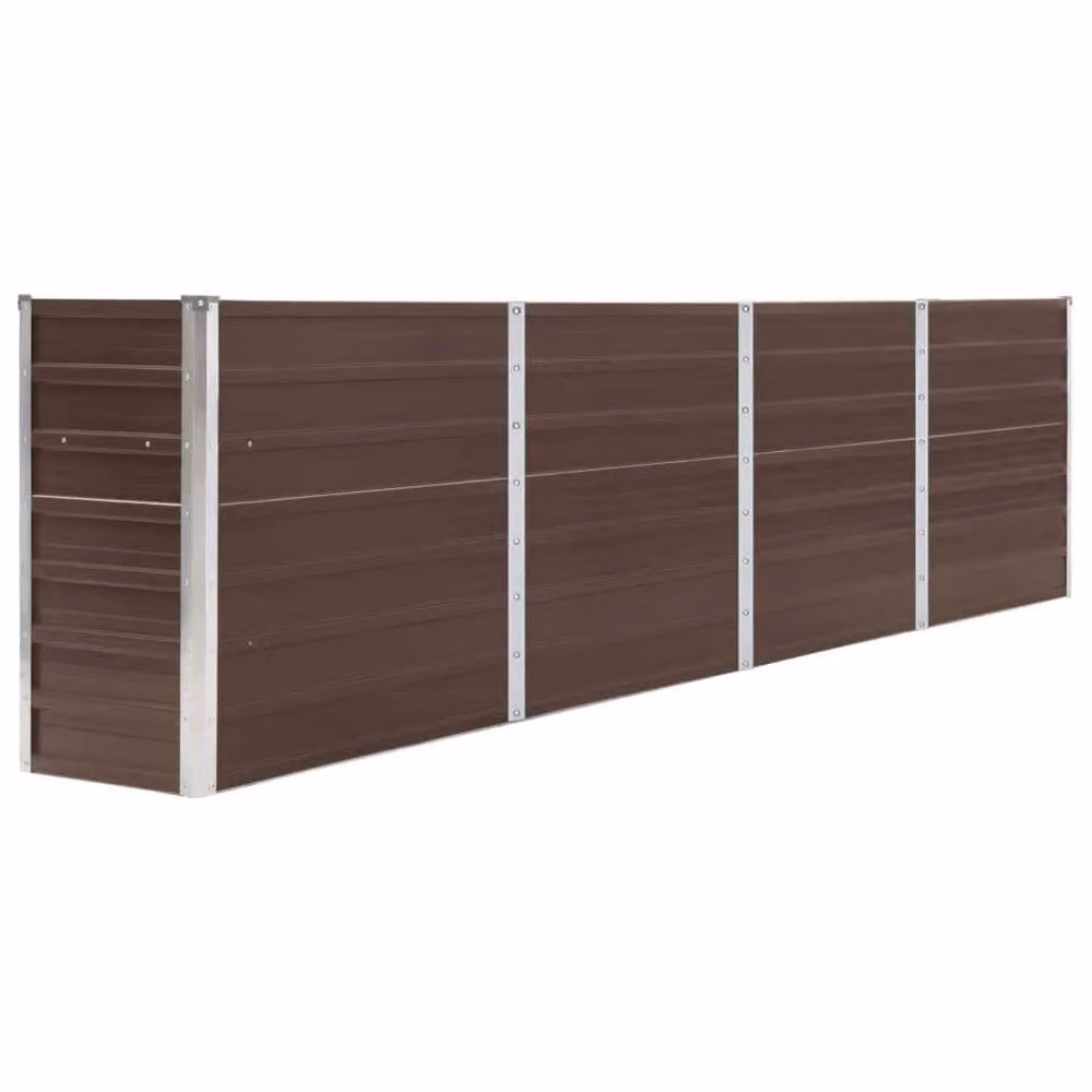 Berkfield Home Raised Garden Bed in Brown Galvanised Steel, W: 320 cm, D: 40 cm, H: 77 cm – 2