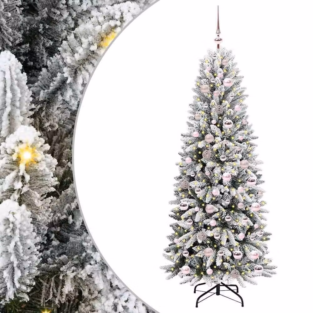 Berkfield Home Green Artificial Christmas Tree with 300 White LEDs, W/D/H: 73 x 73 x 180 cm – 2