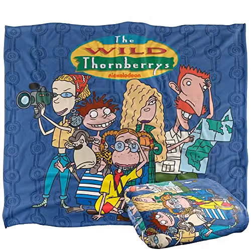 LOGOVISION Nickelodeon Wild Thornberrys The Family Super Soft Fleece Throw Blanket, White, W/D/H: 152 x 127 cm