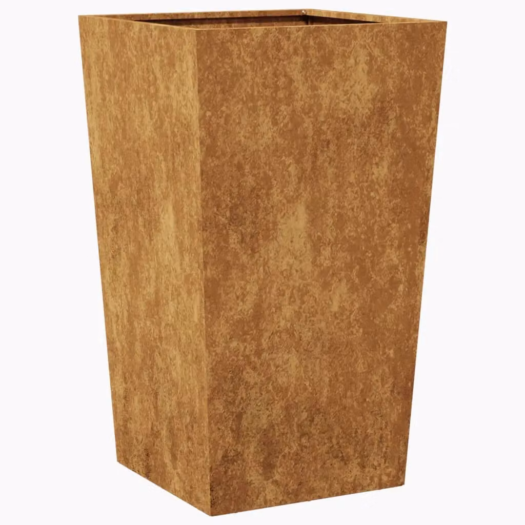 Berkfield Home Corten Steel Garden Planter Tub in Brown, W/D/H: 45 x 45 x 75 cm – 2