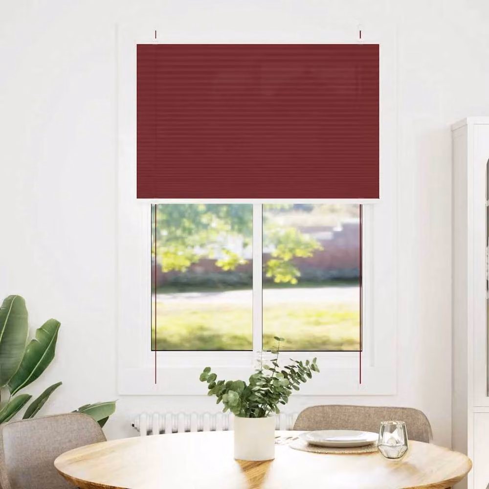 Berkfield Home Single Pleat Fabric Blind in Bordeaux Red, W: 100 cm, H: 100 cm – 3