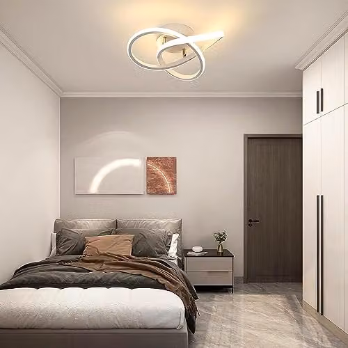 Comely Modern Flower Design LED Ceiling Light, 30W, 3300LM, Warm White 3000K, White Acrylic Fixture for Bedroom, Living Room or Kitchen – 2