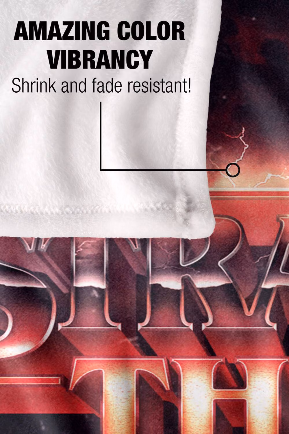 Stranger Things Lightning Logo Super Soft Throw Blanket, Multicolour, W: 152 cm, D: 127 cm – 4