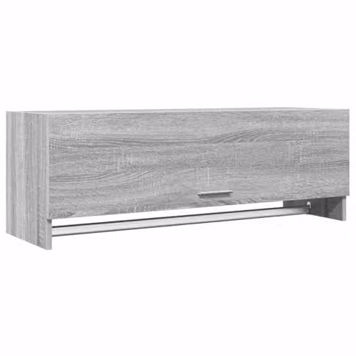 vidaXL Wall Mounted Wardrobe in Grey Sonoma, W: 100 cm, D: 32.5 cm, H: 35 cm