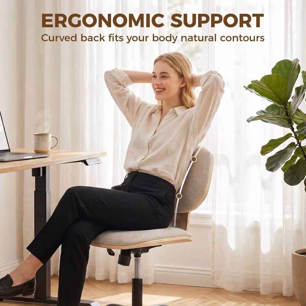STILVORA Ergonomic Office Chair in Grey with Rocking Function and 360 Degree Swivel – 4