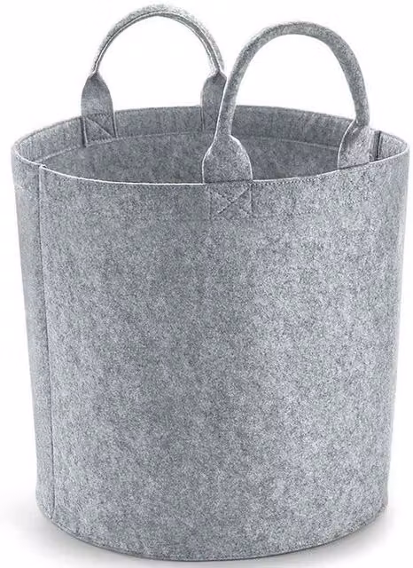 Bagbase Grey Felt Laundry Basket with Handles