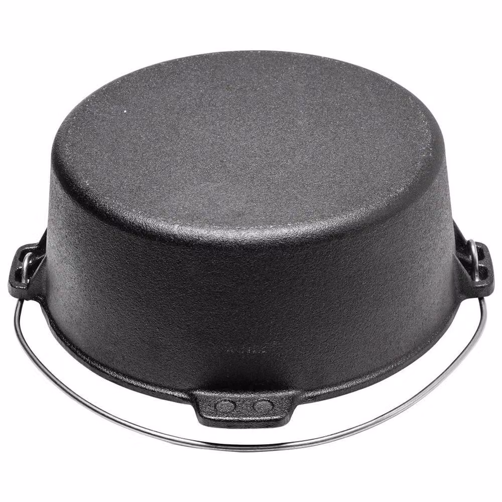 EONLION Black Uncoated Cast Iron Dutch Oven Casserole Stewpot – 2