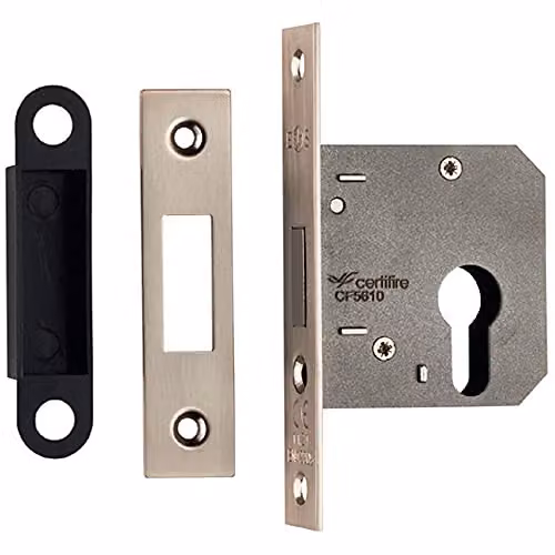 Loops Residential Euro Profile Mortise Deadlock Casing in Satin Nickel – 1