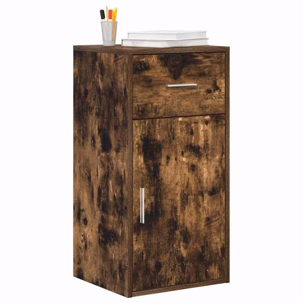 Berkfield Home Smoked Oak Rustic Storage Cabinet in Brown – 2