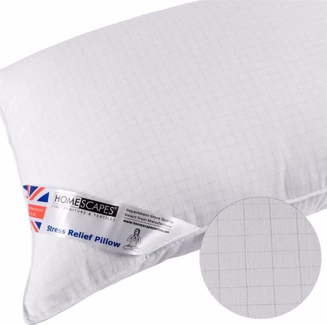 Homescapes Anti Stress Microfibre Pillow, White
