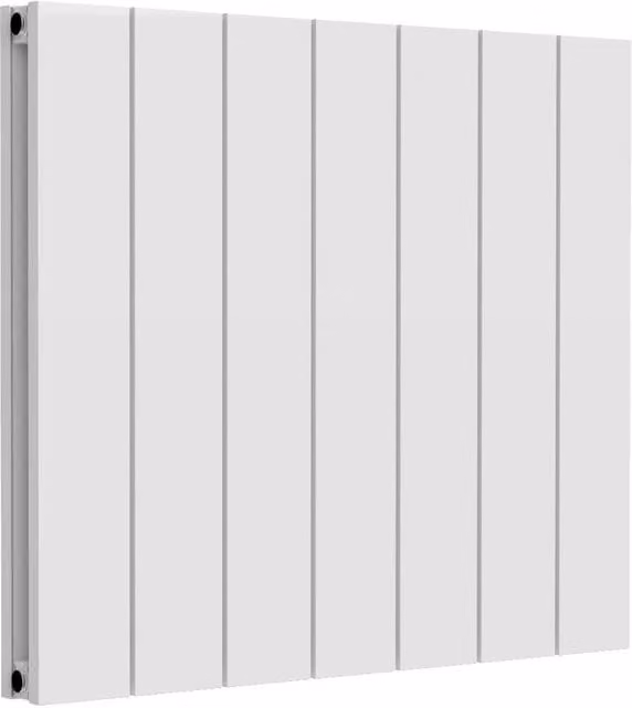 Bathroom Kingdom Casina White Double Flat Panel Horizontal Aluminium Radiator W: 60 cm, H: 66 cm