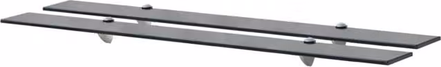 Berkfield Home Black Glass Floating Shelves, 2 Pack, W: 100 cm, D: 10 cm – 1