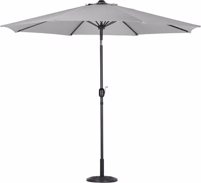 Lifeideas 3m Rotating Cantilever Garden Parasol with Flower Base in Light Grey