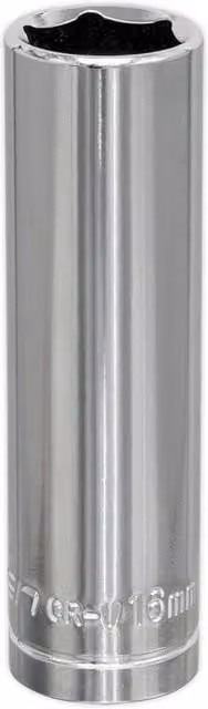 Loops 16mm Chrome Plated Deep Drive Socket 1/2 inch Square Drive Carbon Steel in Silver – 1