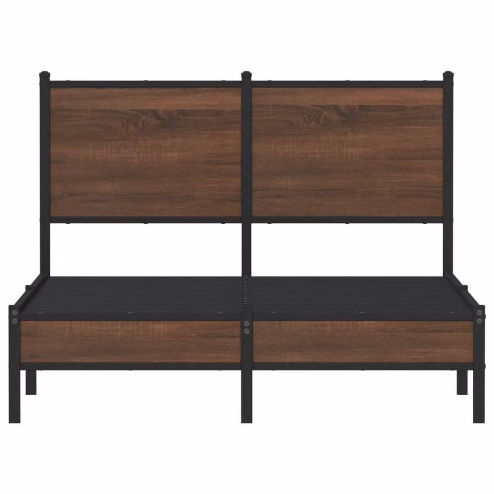 Berkfield Home Metal Bed Frame in Brown Oak, Small Double – 4