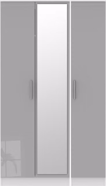 Ready Assembled 2 U Trent Triple Mirror Wardrobe in Mid Grey Matt – 1